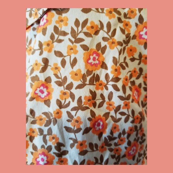 VTG 80s GLORIA VANDERBILT Tie Neck Ruffle Floral Button down Designer Blouse - Picture 6 of 9